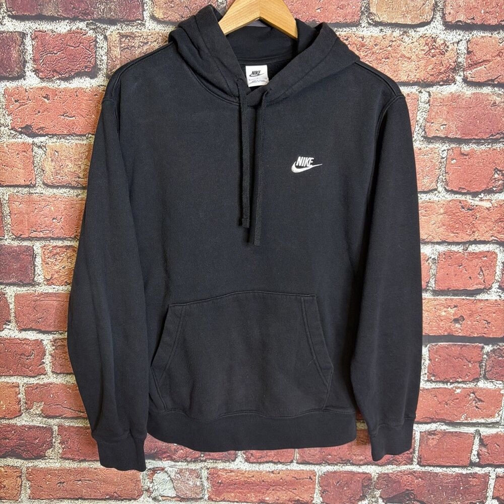 Nike Hoodie Mens Small Black Pullover Sweatshirt Swoosh Logo BV2654-010